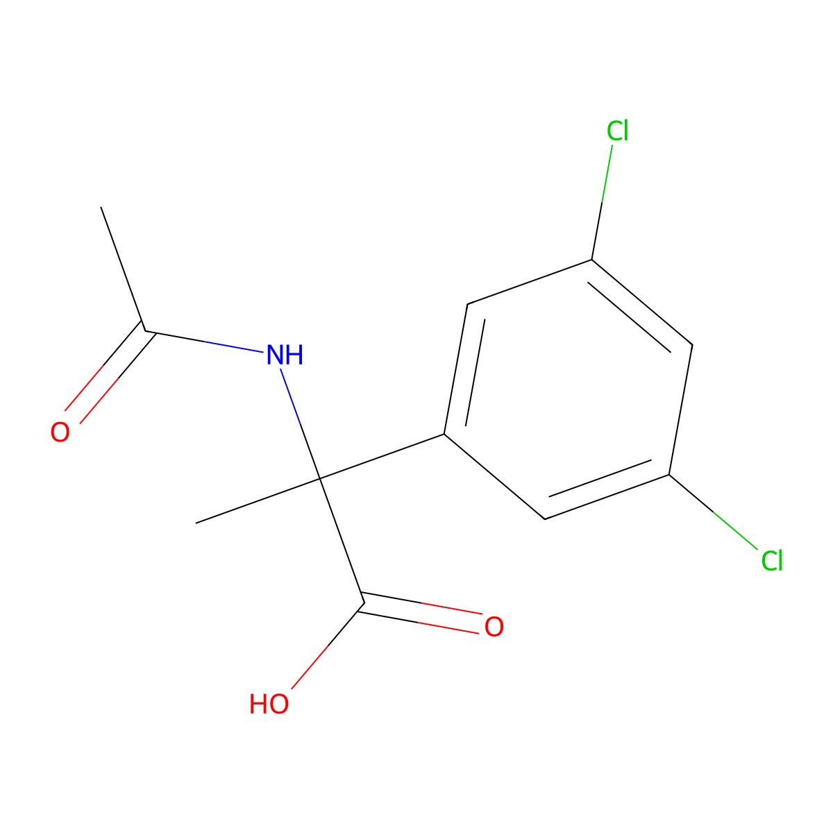 2-(3,5-Dichlorophenyl)-2-acetamidopropanoic acid molecular structure, CAS 2680623-71-4