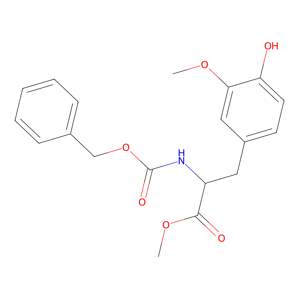 Methyl 2-{[(benzyloxy)carbonyl]amino}-3-(4-hydroxy-3-methoxyphenyl)propanoate molecular structure, CAS 2680623-75-8
