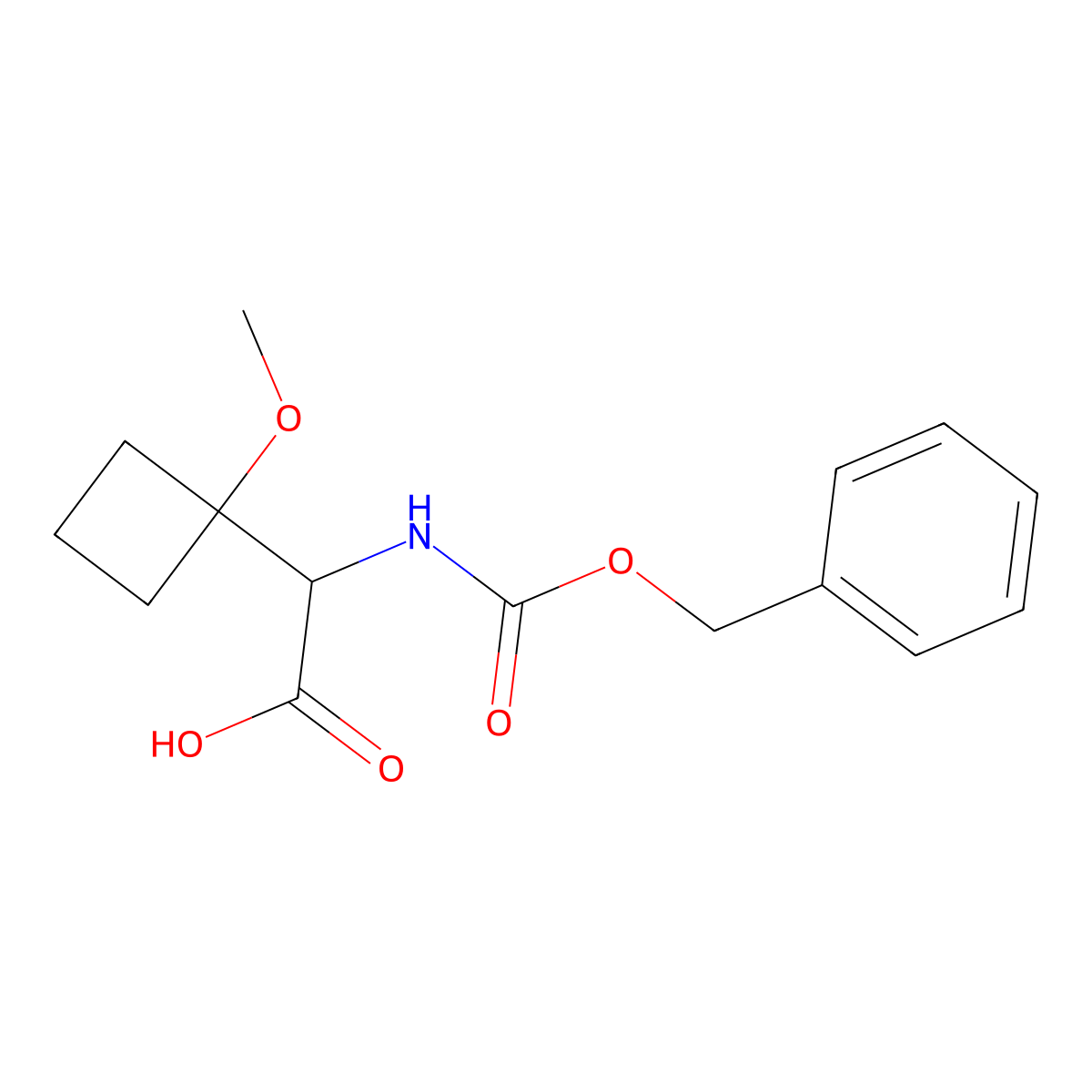 2-{[(Benzyloxy)carbonyl]amino}-2-(1-methoxycyclobutyl)acetic acid molecular structure, CAS 2680623-79-2