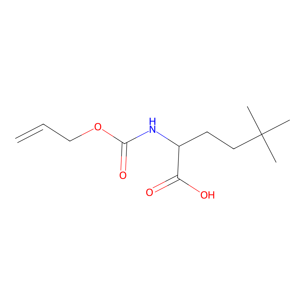 5,5-Dimethyl-2-{[(prop-2-en-1-yloxy)carbonyl]amino}hexanoic acid molecular structure, CAS 2680623-80-5