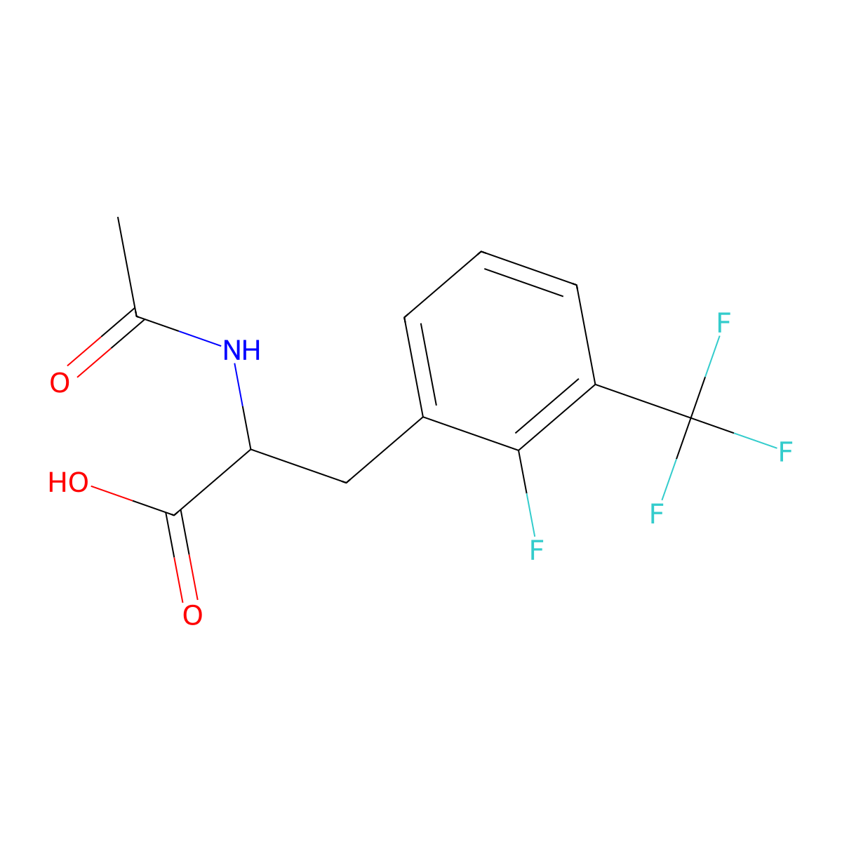2-Acetamido-3-[2-fluoro-3-(trifluoromethyl)phenyl]propanoic acid molecular structure, CAS 2680623-82-7