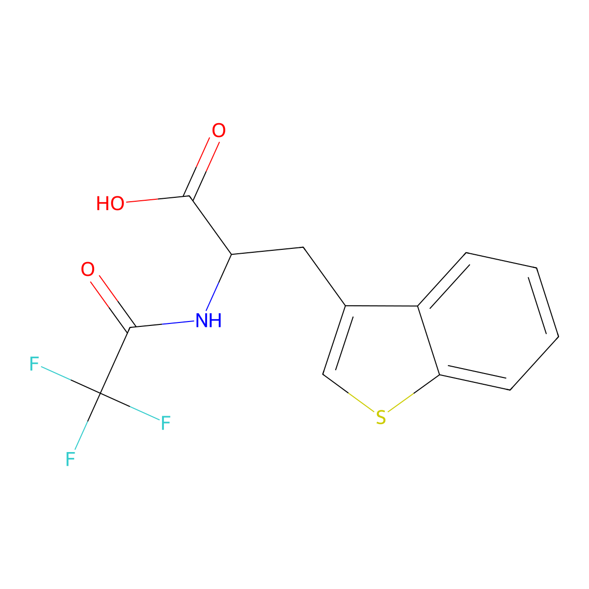 3-(1-Benzothiophen-3-yl)-2-(2,2,2-trifluoroacetamido)propanoic acid molecular structure, CAS 2680623-86-1