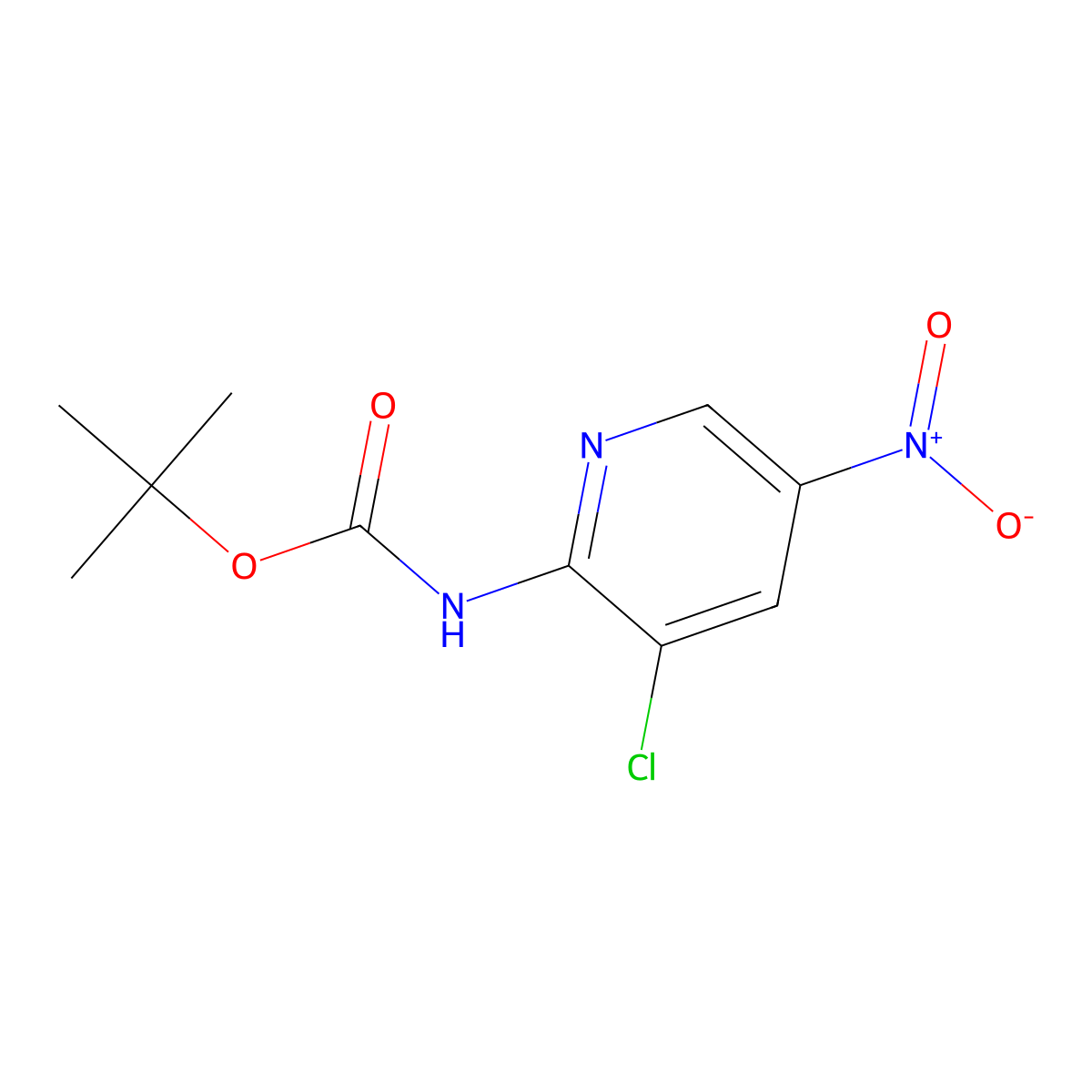 tert-butyl N-(3-chloro-5-nitropyridin-2-yl)carbamate molecular structure, CAS 2680623-88-3