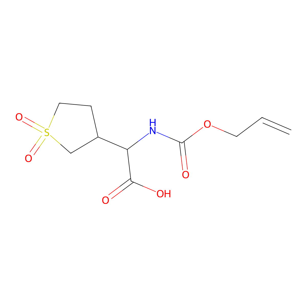 2-(1,1-Dioxo-1lambda6-thiolan-3-yl)-2-{[(prop-2-en-1-yloxy)carbonyl]amino}acetic acid molecular structure, CAS 2680624-05-7
