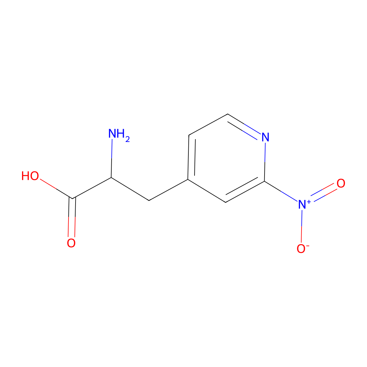 2-Amino-3-(2-nitropyridin-4-yl)propanoic acid molecular structure, CAS 2680624-10-4
