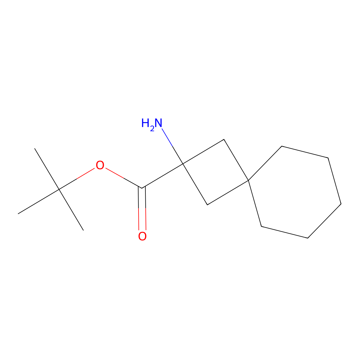 Tert-butyl 2-aminospiro[3.5]nonane-2-carboxylate molecular structure, CAS 2680624-13-7