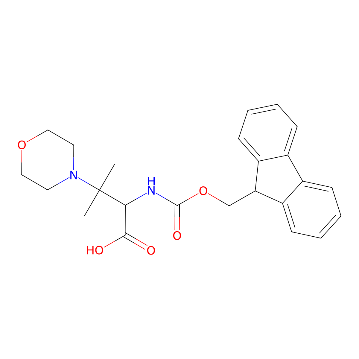 2-({[(9H-fluoren-9-yl)methoxy]carbonyl}amino)-3-methyl-3-(morpholin-4-yl)butanoic acid molecular structure, CAS 2680624-22-8