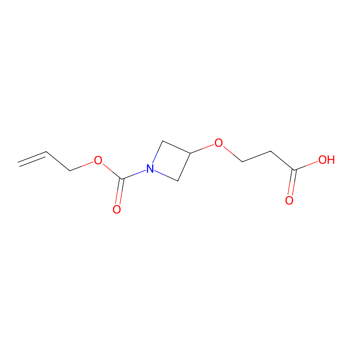 3-({1-[(Prop-2-en-1-yloxy)carbonyl]azetidin-3-yl}oxy)propanoic acid molecular structure, CAS 2680624-24-0