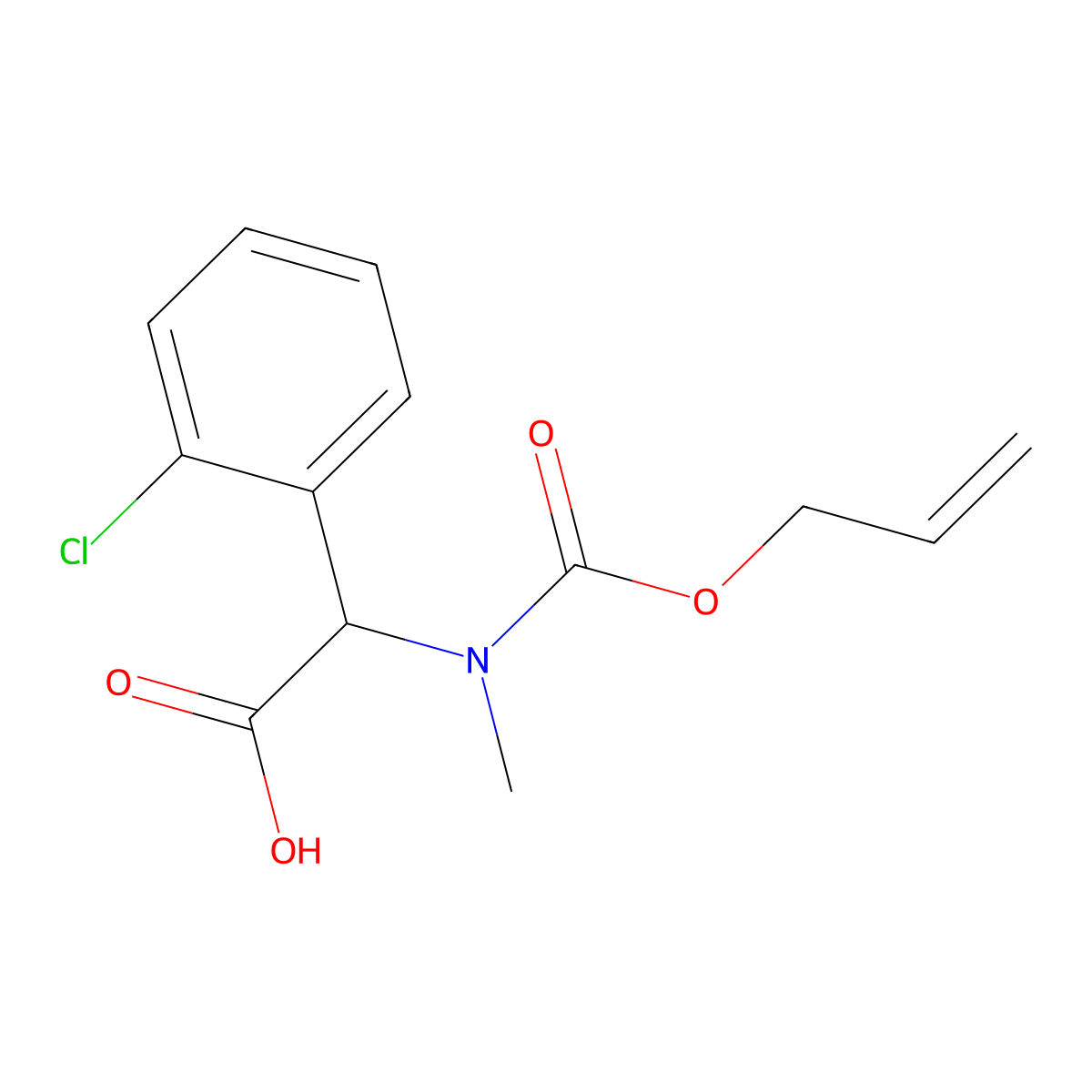 2-(2-Chlorophenyl)-2-{methyl[(prop-2-en-1-yloxy)carbonyl]amino}acetic acid molecular structure, CAS 2680624-28-4