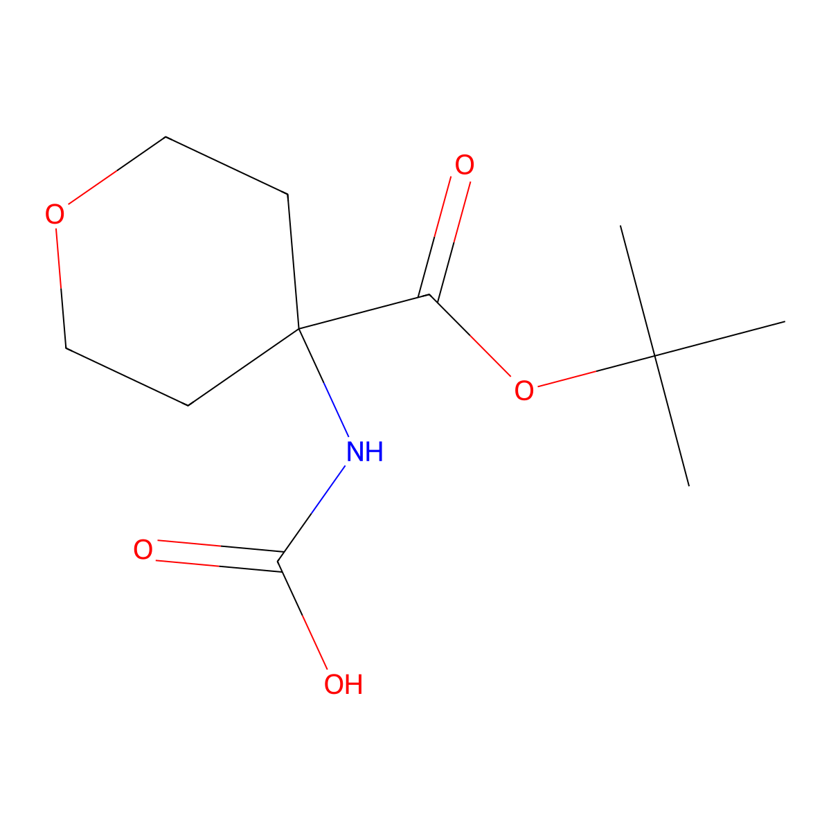 {4-[(Tert-butoxy)carbonyl]oxan-4-yl}carbamic acid molecular structure, CAS 2680624-45-5