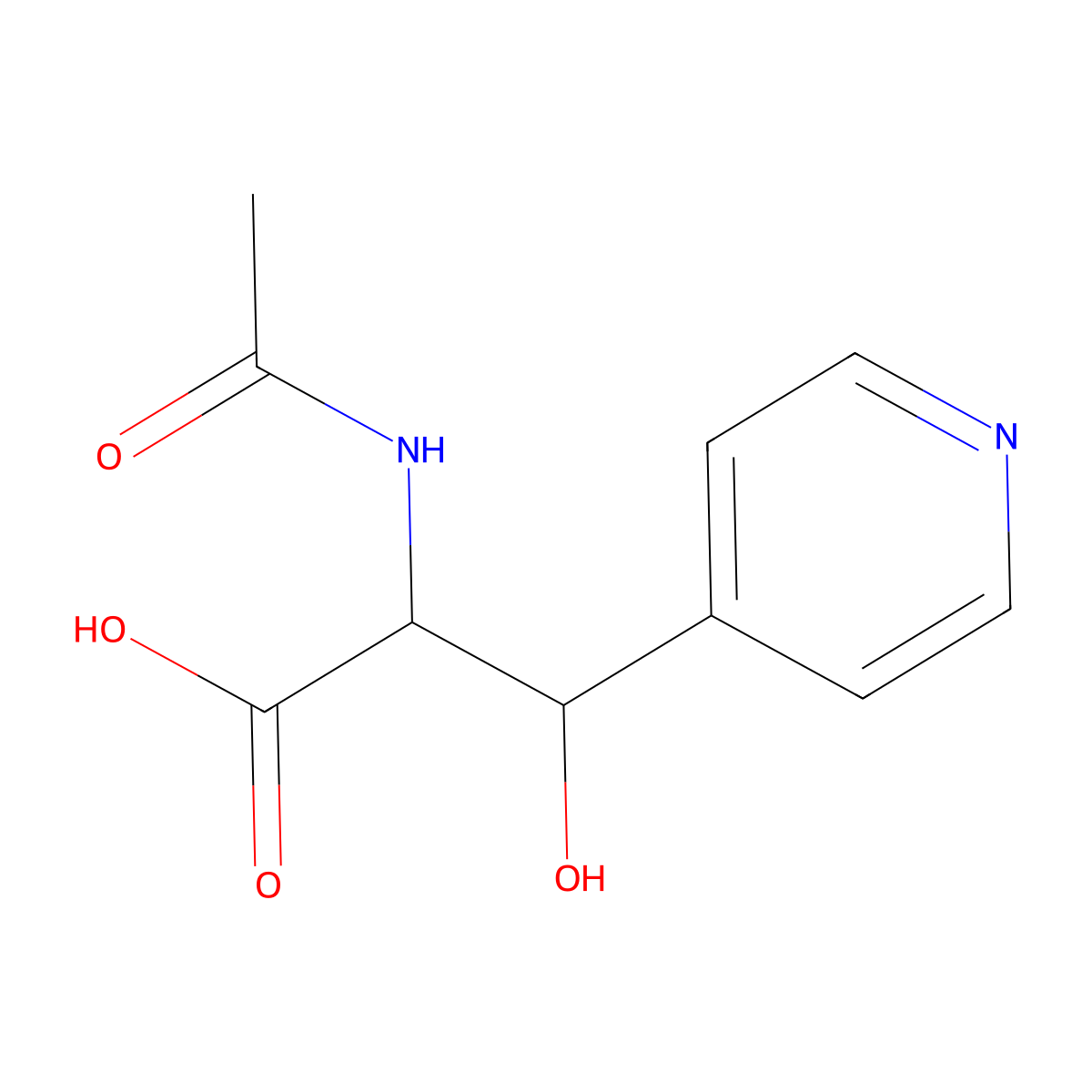 2-Acetamido-3-hydroxy-3-(pyridin-4-yl)propanoic acid molecular structure, CAS 2680624-52-4