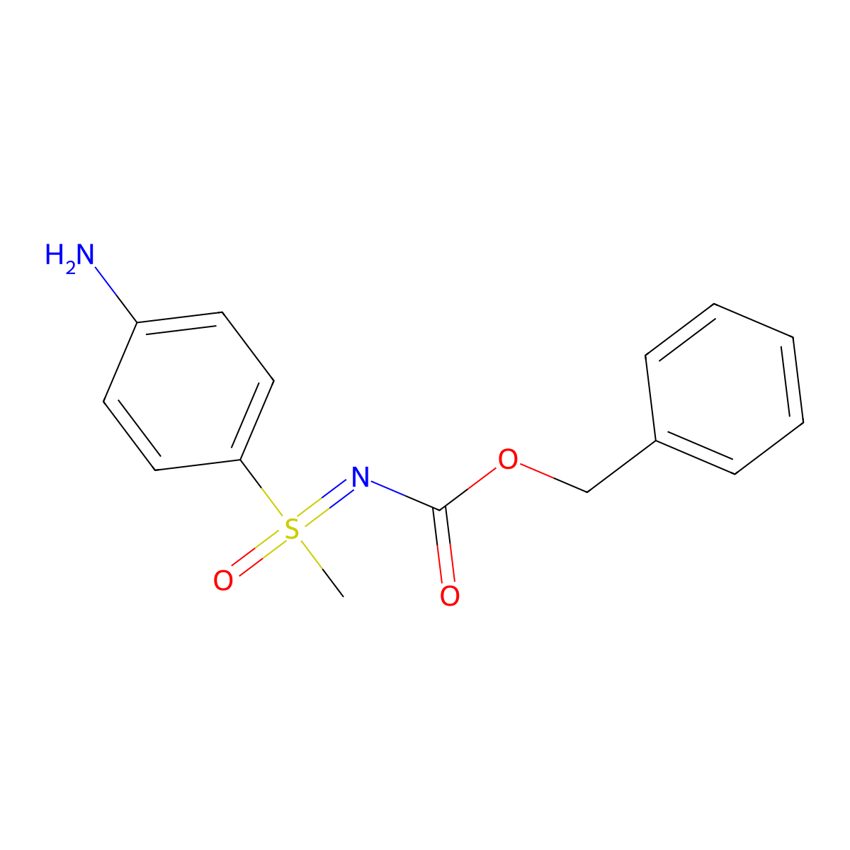 benzyl N-[(4-aminophenyl)(methyl)oxo-lambda6-sulfanylidene]carbamate molecular structure, CAS 2680624-53-5