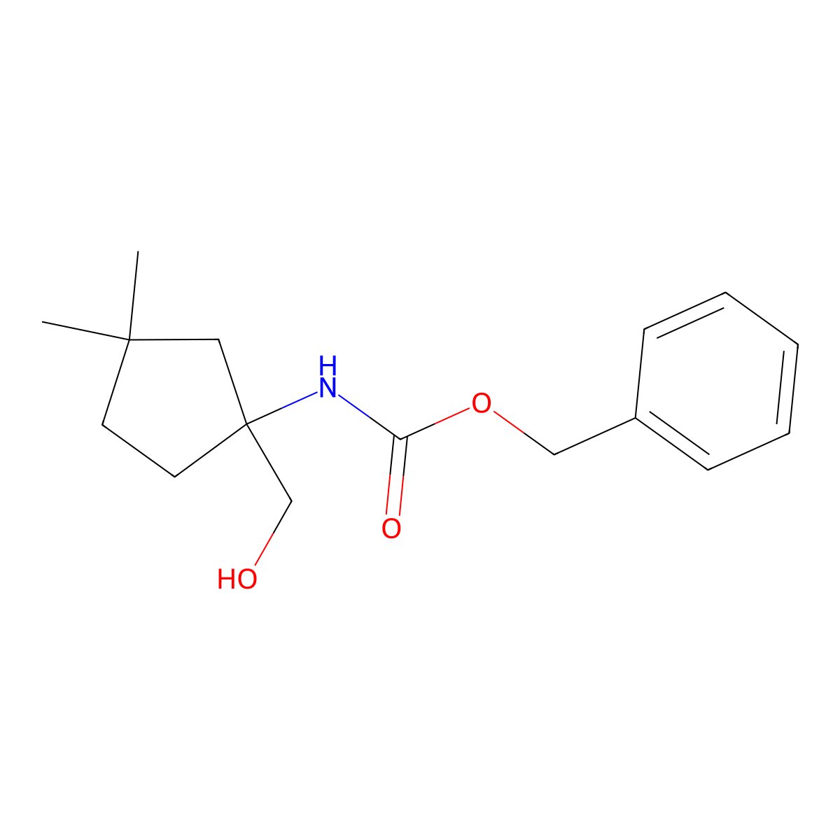 benzyl N-[1-(hydroxymethyl)-3,3-dimethylcyclopentyl]carbamate molecular structure, CAS 2680624-68-2