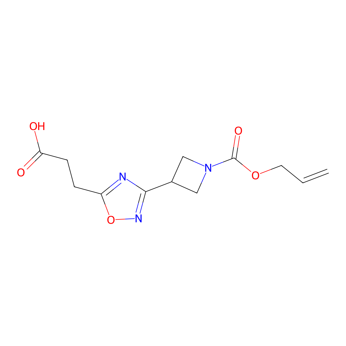 3-(3-{1-[(Prop-2-en-1-yloxy)carbonyl]azetidin-3-yl}-1,2,4-oxadiazol-5-yl)propanoic acid molecular structure, CAS 2680624-69-3
