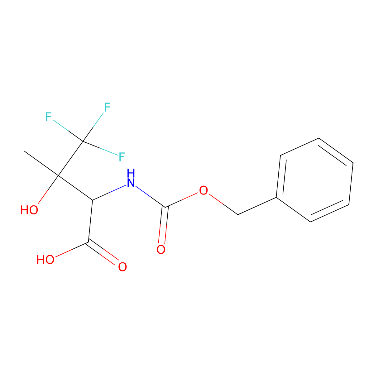2-{[(Benzyloxy)carbonyl]amino}-4,4,4-trifluoro-3-hydroxy-3-methylbutanoic acid molecular structure, CAS 2680624-70-6