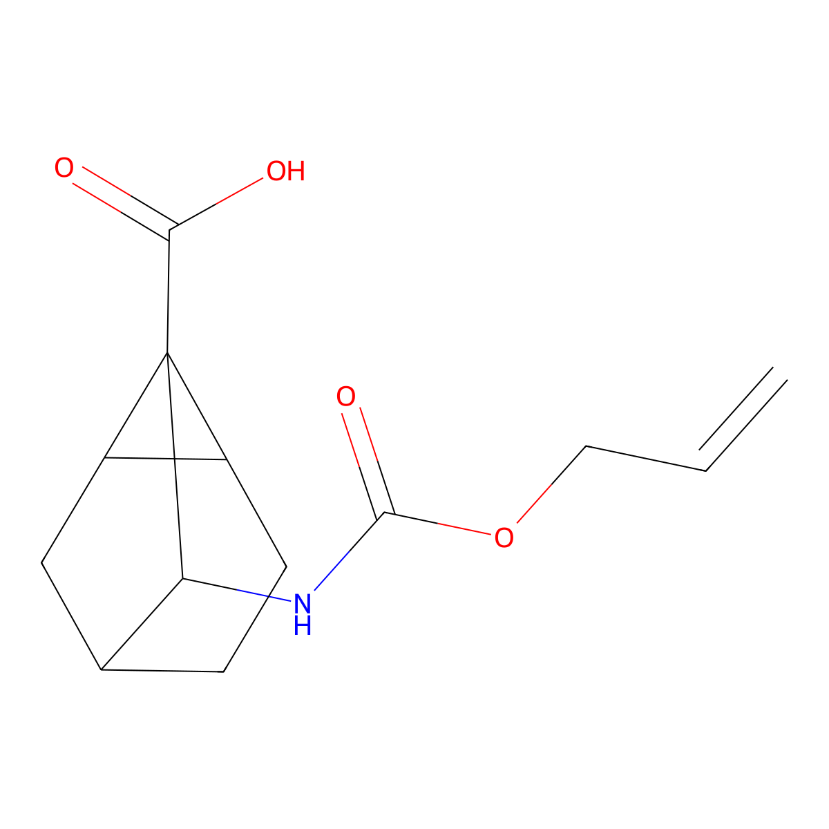 8-{[(Prop-2-en-1-yloxy)carbonyl]amino}tricyclo[3.2.1.0,2,7]octane-1-carboxylic acid molecular structure, CAS 2680624-72-8