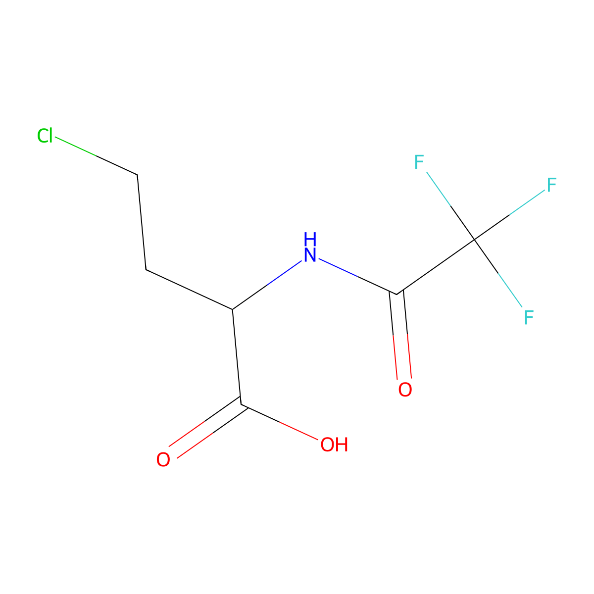 4-Chloro-2-(2,2,2-trifluoroacetamido)butanoic acid molecular structure, CAS 2680624-73-9