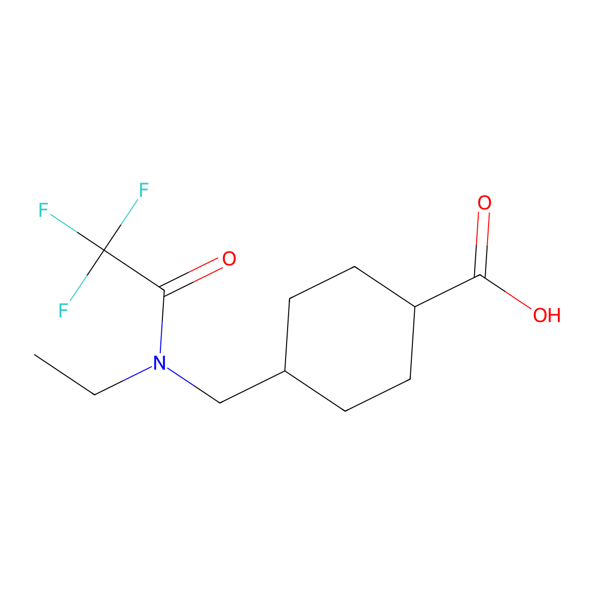 4-[(N-ethyl-2,2,2-trifluoroacetamido)methyl]cyclohexane-1-carboxylic acid molecular structure, CAS 2680624-74-0