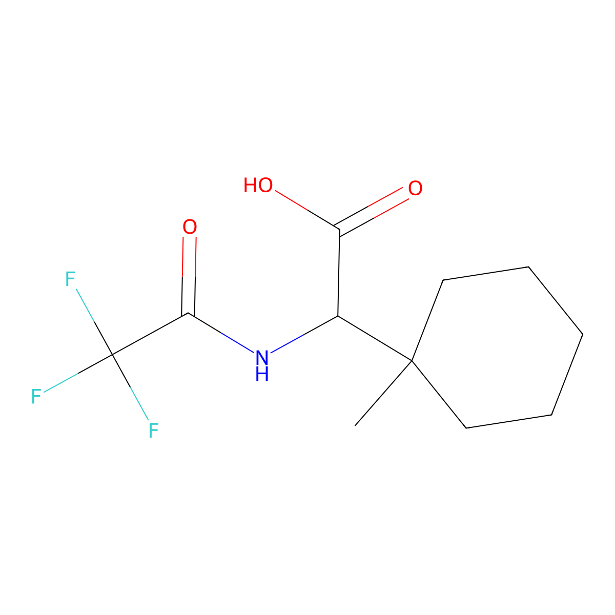 2-(1-Methylcyclohexyl)-2-(trifluoroacetamido)acetic acid molecular structure, CAS 2680624-76-2