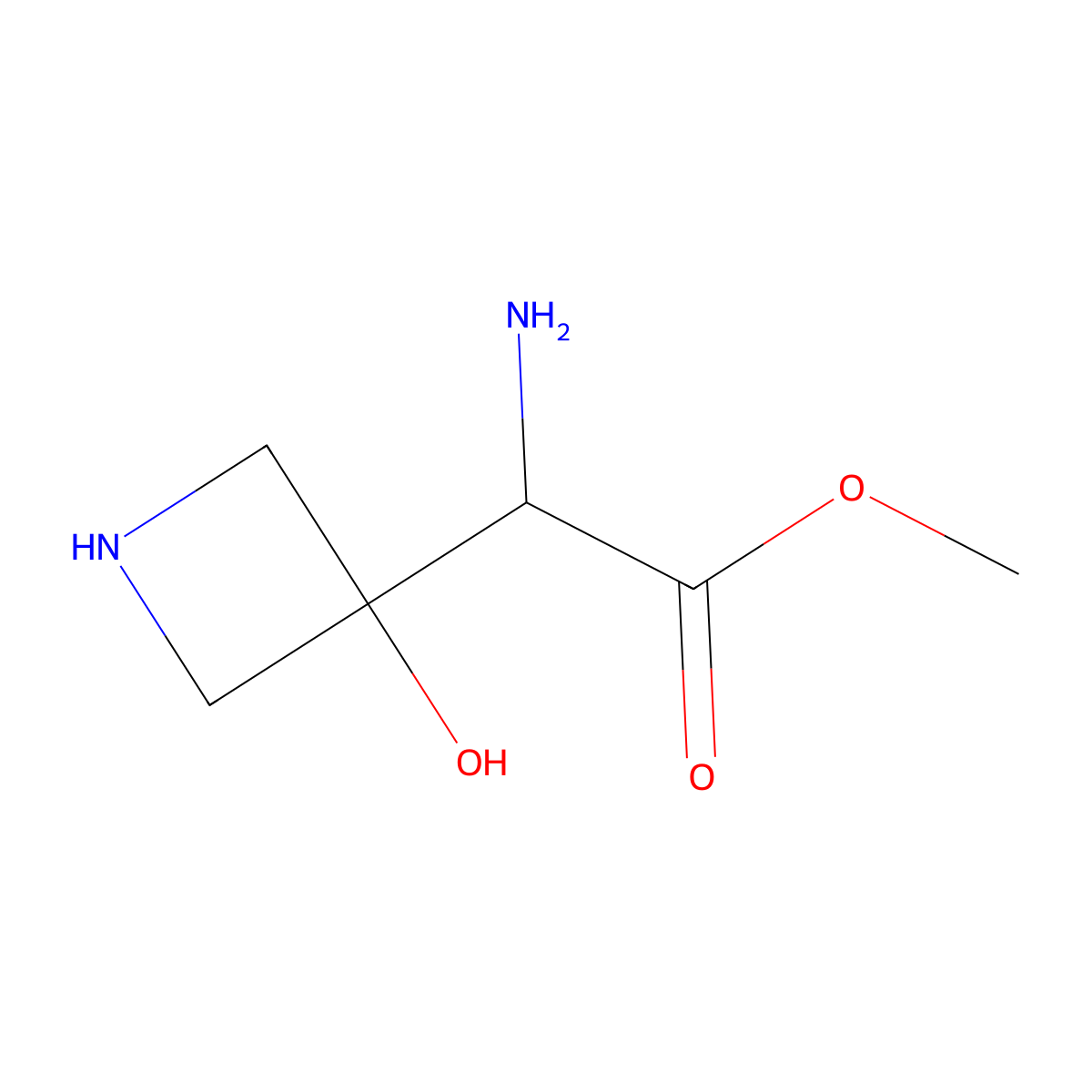 Methyl 2-amino-2-(3-hydroxyazetidin-3-yl)acetate molecular structure, CAS 2680624-81-9