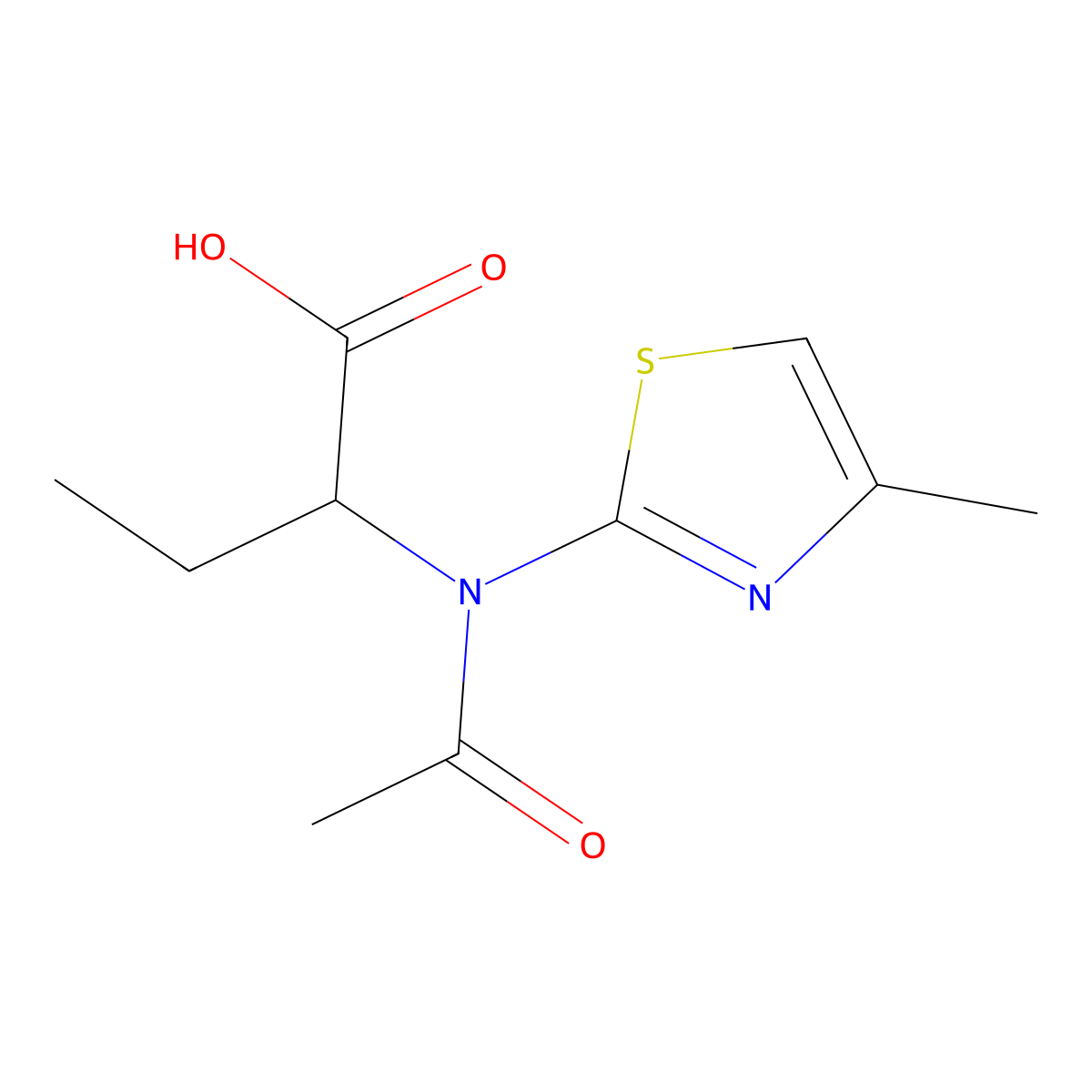2-[N-(4-methyl-1,3-thiazol-2-yl)acetamido]butanoic acid molecular structure, CAS 2680624-85-3