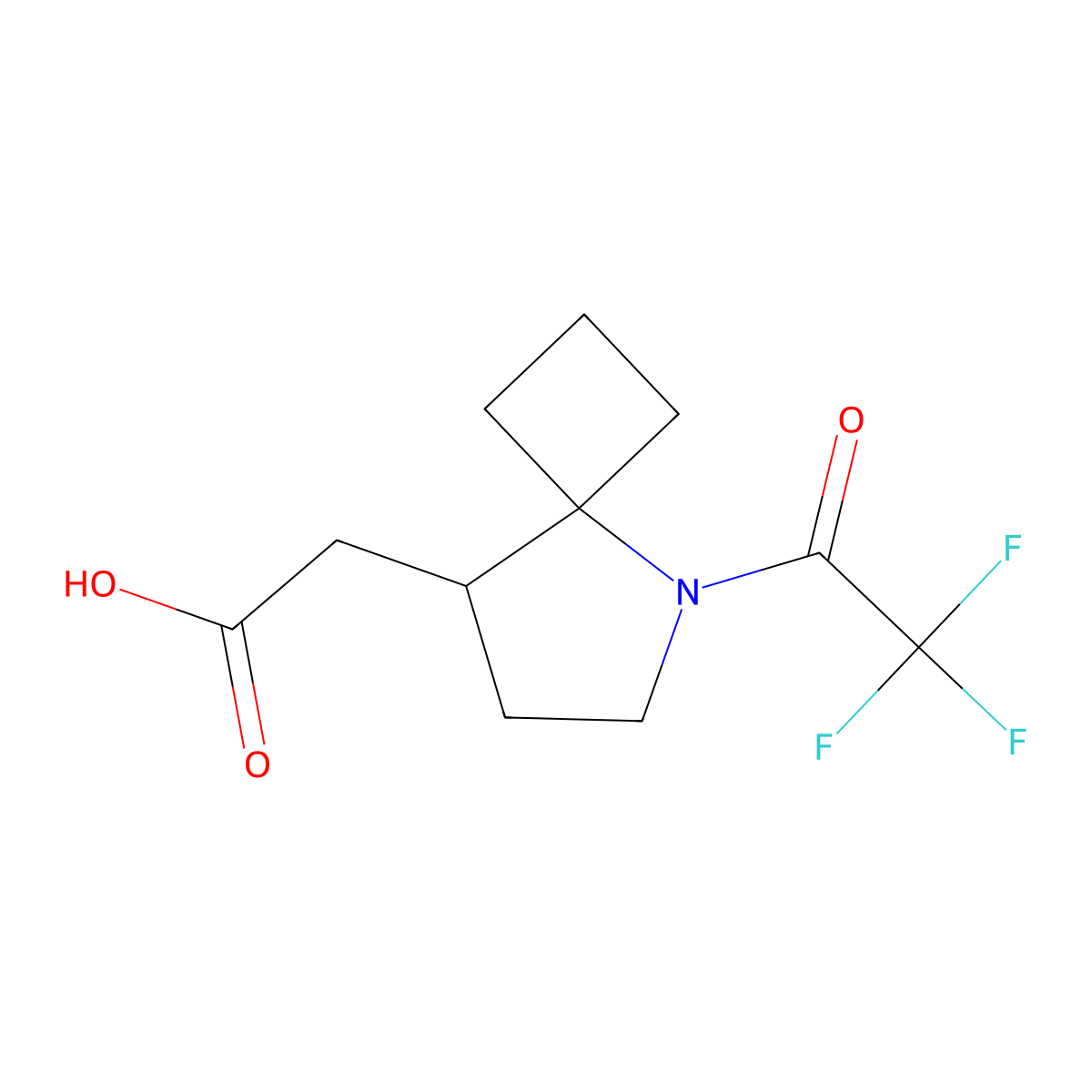 2-[5-(2,2,2-Trifluoroacetyl)-5-azaspiro[3.4]octan-8-yl]acetic acid molecular structure, CAS 2680624-86-4