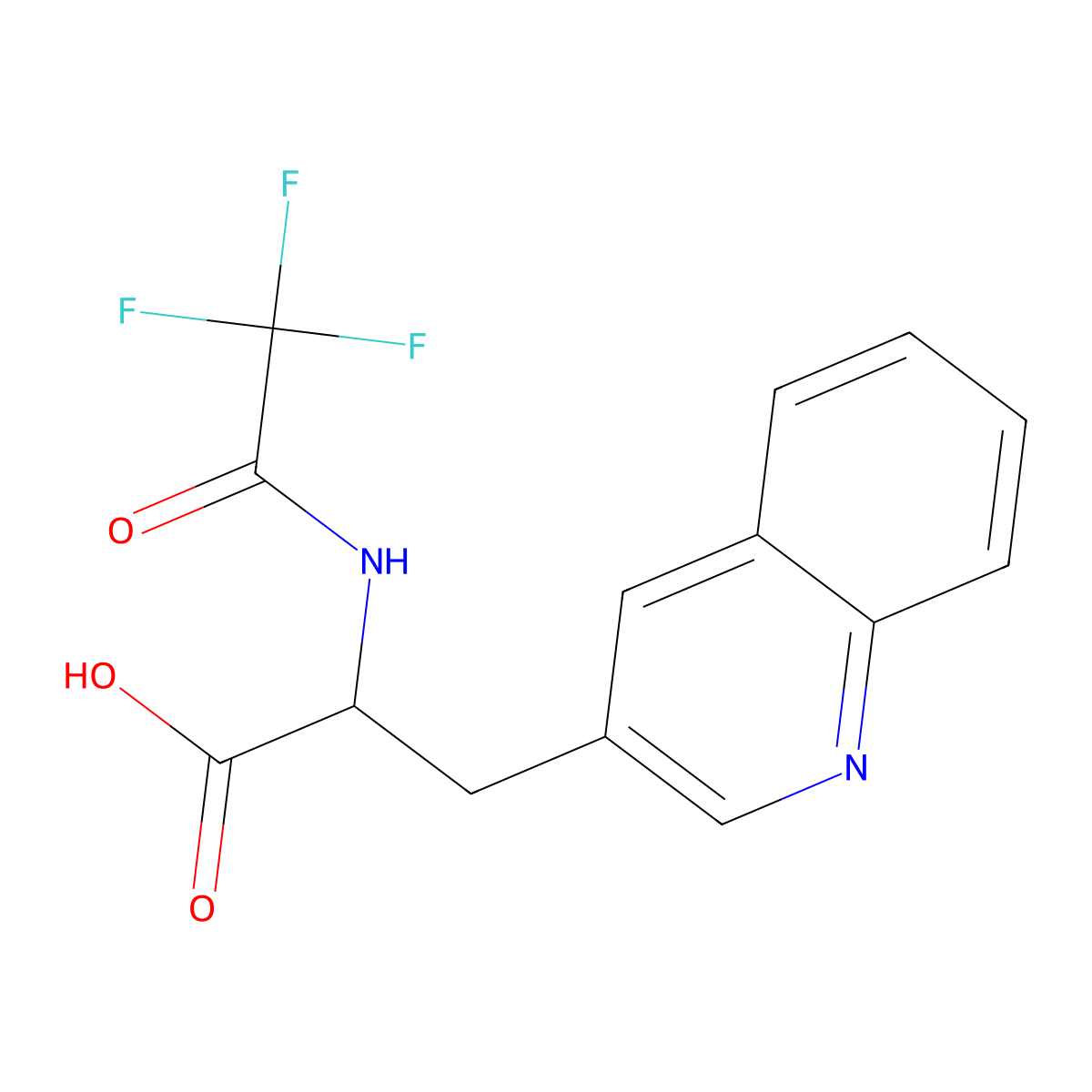 3-(Quinolin-3-yl)-2-(2,2,2-trifluoroacetamido)propanoic acid molecular structure, CAS 2680624-96-6