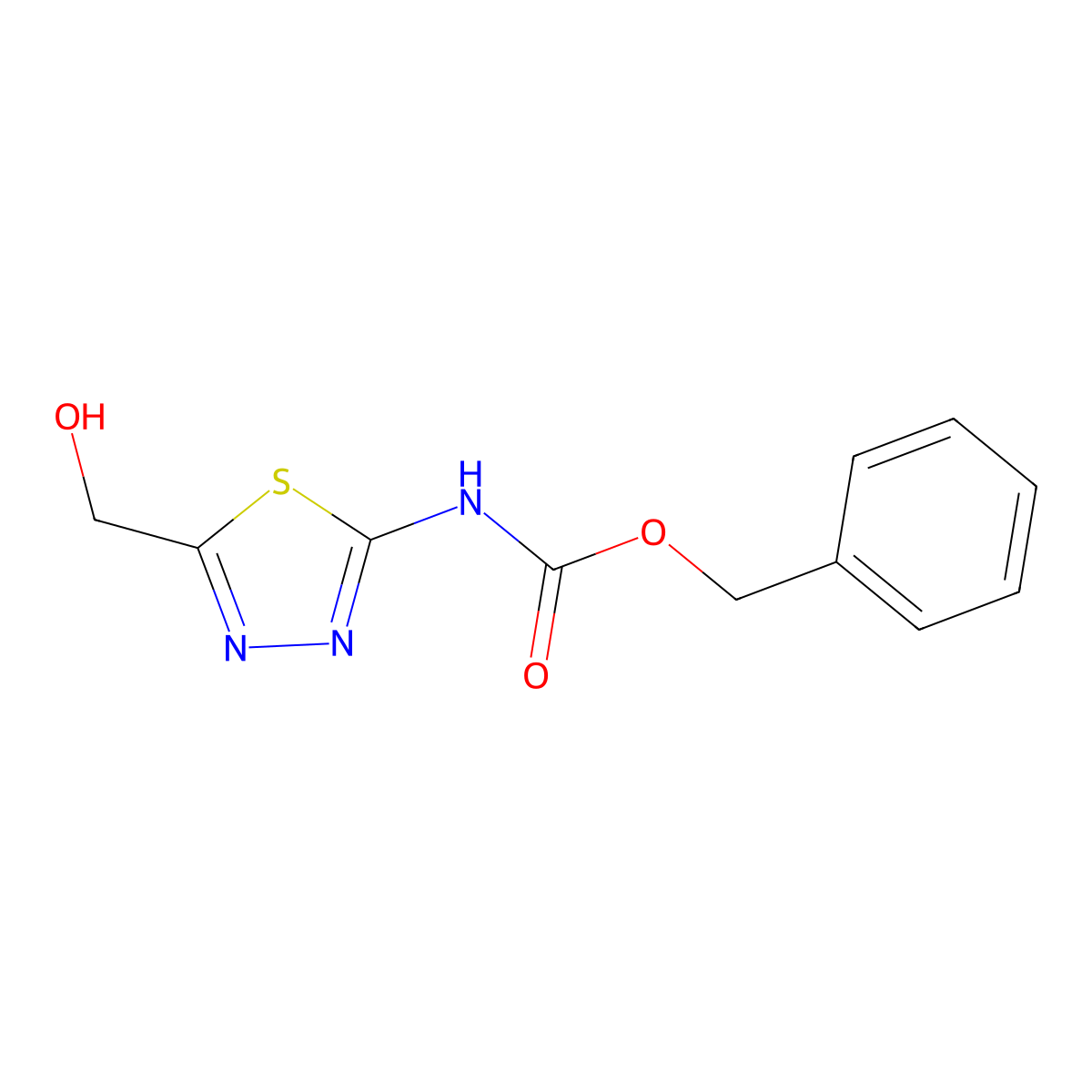 benzyl N-[5-(hydroxymethyl)-1,3,4-thiadiazol-2-yl]carbamate molecular structure, CAS 2680625-23-2