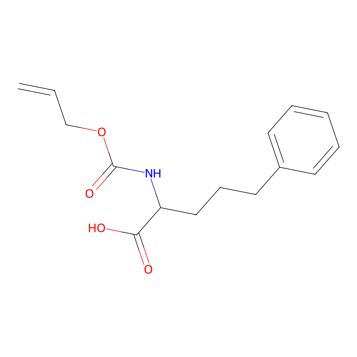 5-Phenyl-2-{[(prop-2-en-1-yloxy)carbonyl]amino}pentanoic acid molecular structure, CAS 2680625-24-3