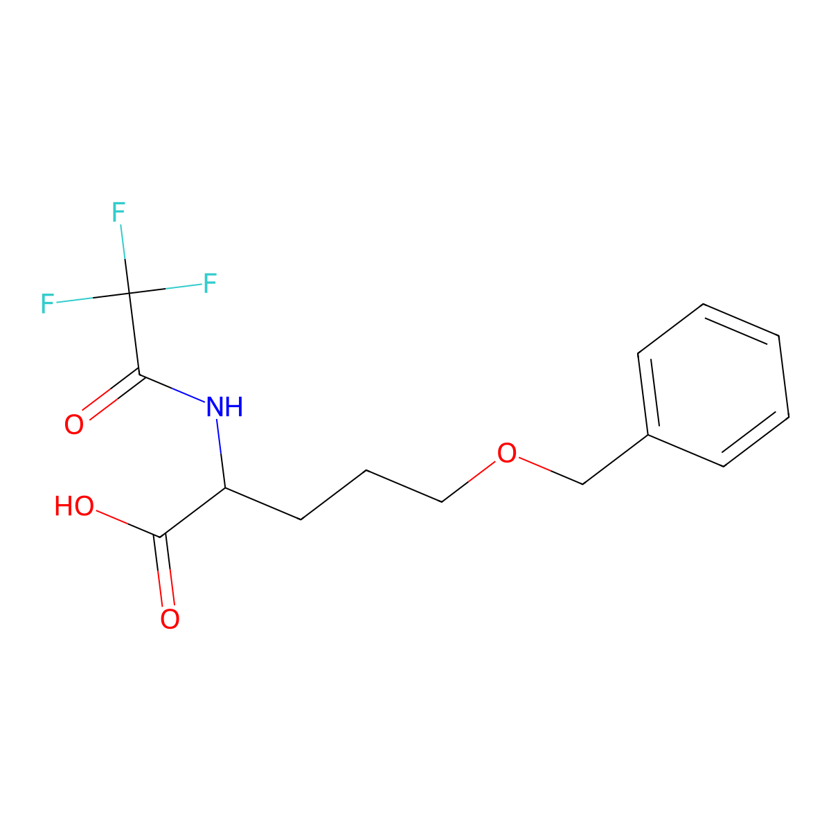 5-(Benzyloxy)-2-(2,2,2-trifluoroacetamido)pentanoic acid molecular structure, CAS 2680625-28-7