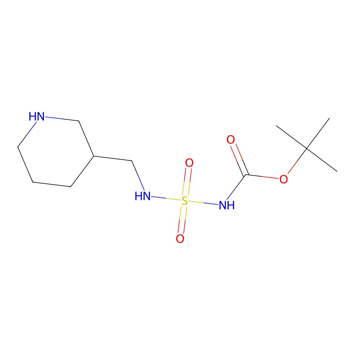 tert-butyl N-{[(piperidin-3-yl)methyl]sulfamoyl}carbamate molecular structure, CAS 2680625-32-3