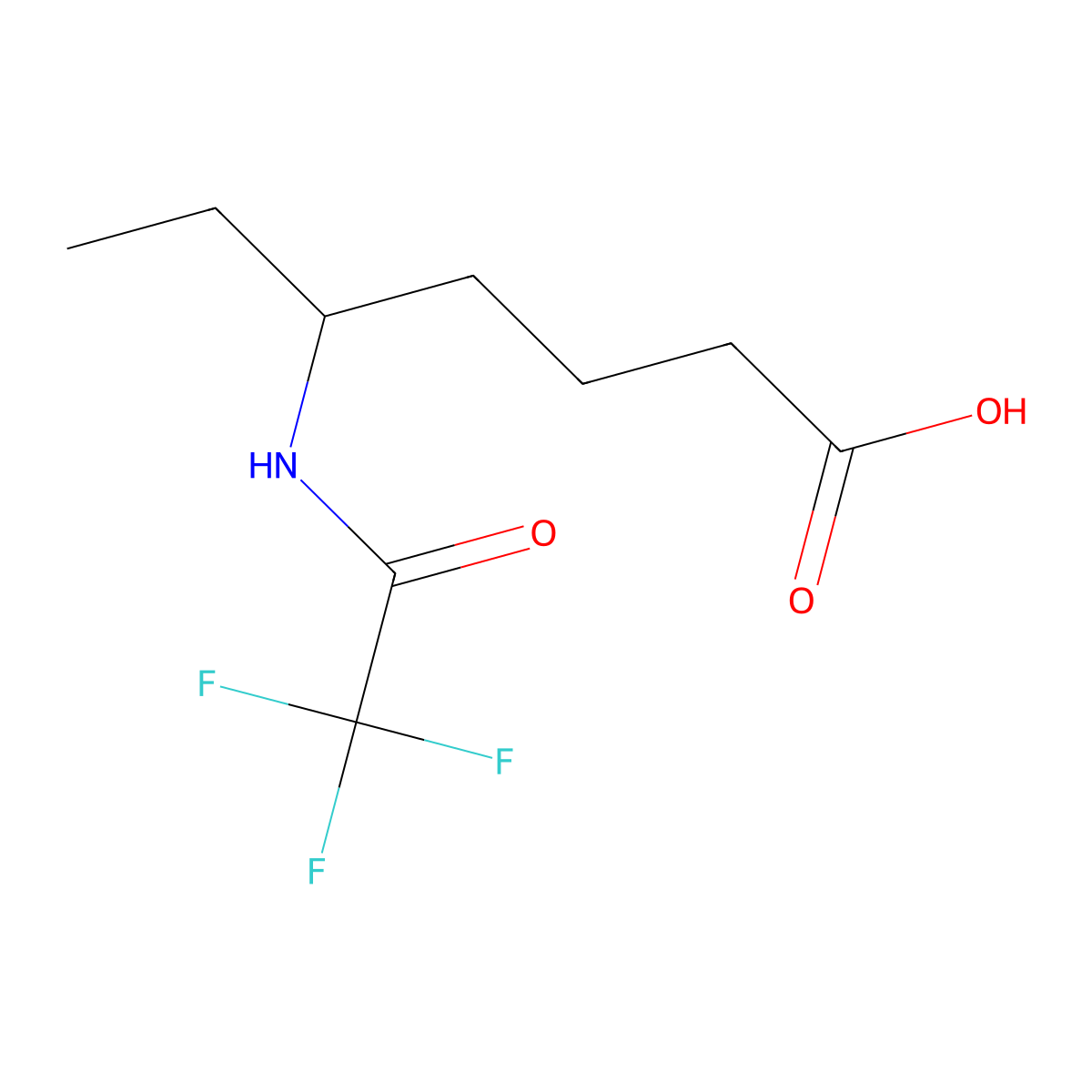 5-(2,2,2-Trifluoroacetamido)heptanoic acid molecular structure, CAS 2680625-33-4