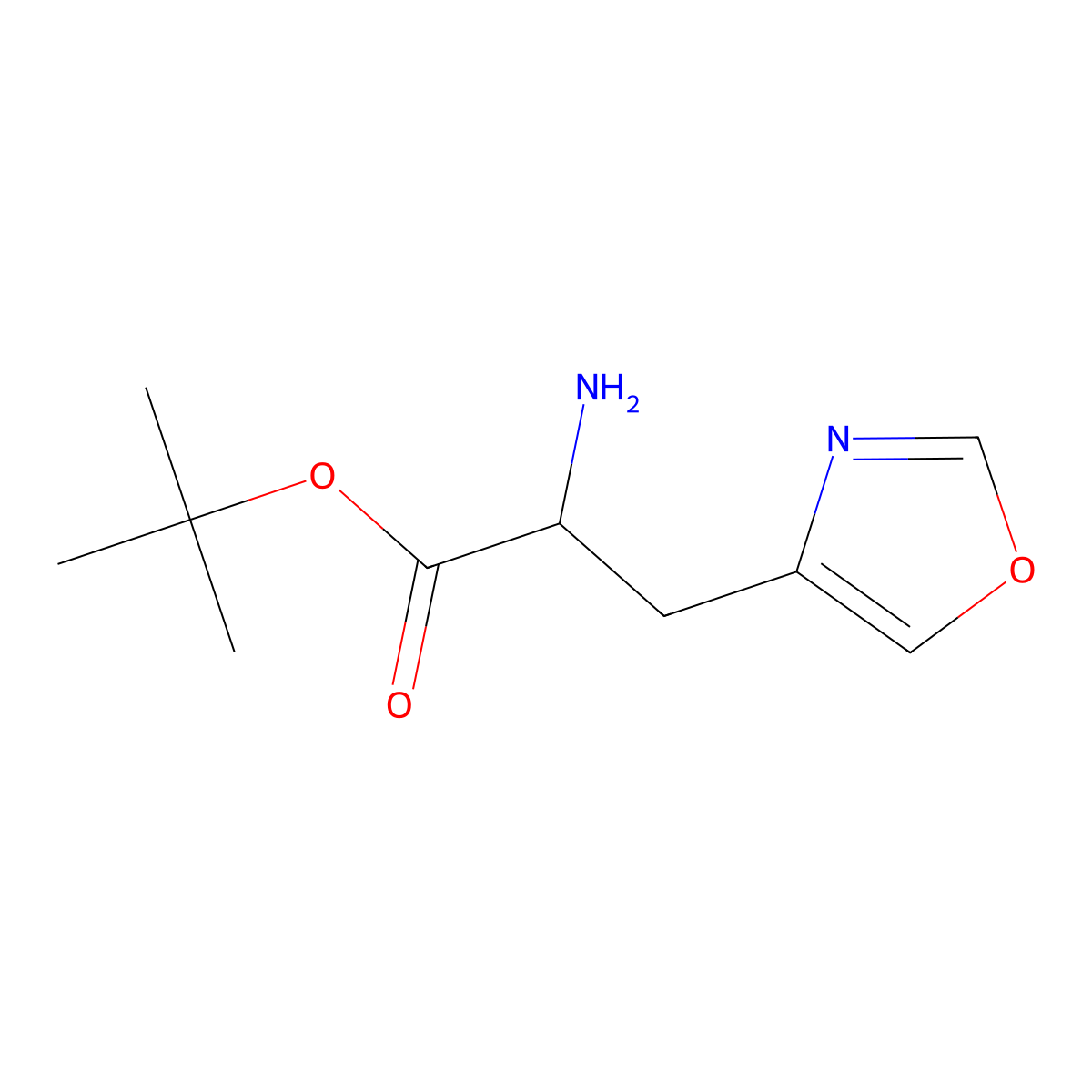 Tert-butyl 2-amino-3-(1,3-oxazol-4-yl)propanoate molecular structure, CAS 2680625-37-8