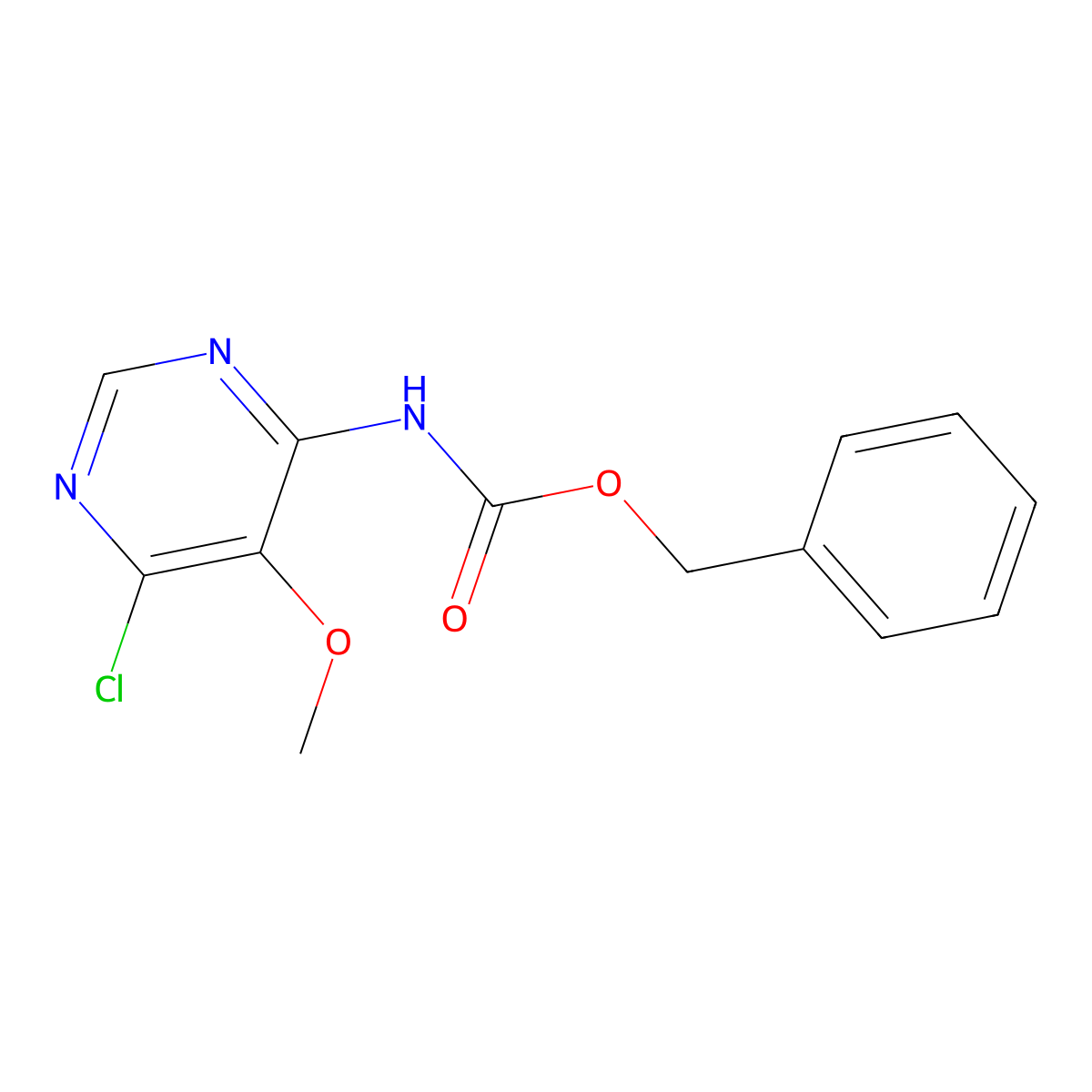 benzyl N-(6-chloro-5-methoxypyrimidin-4-yl)carbamate molecular structure, CAS 2680625-39-0