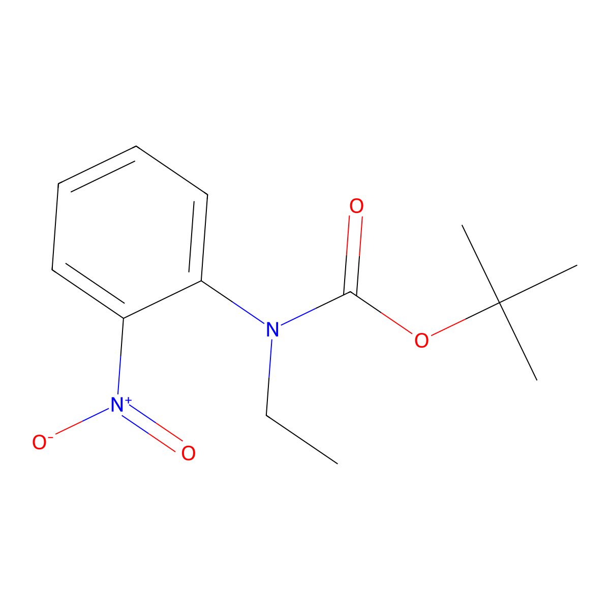 tert-butyl N-ethyl-N-(2-nitrophenyl)carbamate molecular structure, CAS 2680625-55-0
