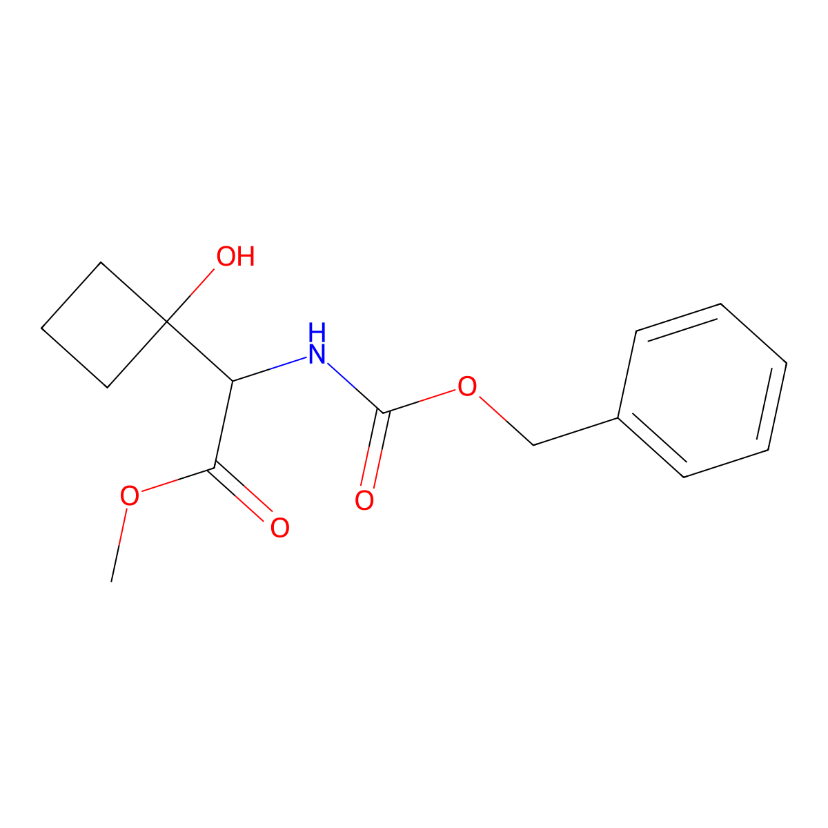 Methyl 2-{[(benzyloxy)carbonyl]amino}-2-(1-hydroxycyclobutyl)acetate molecular structure, CAS 2680625-57-2