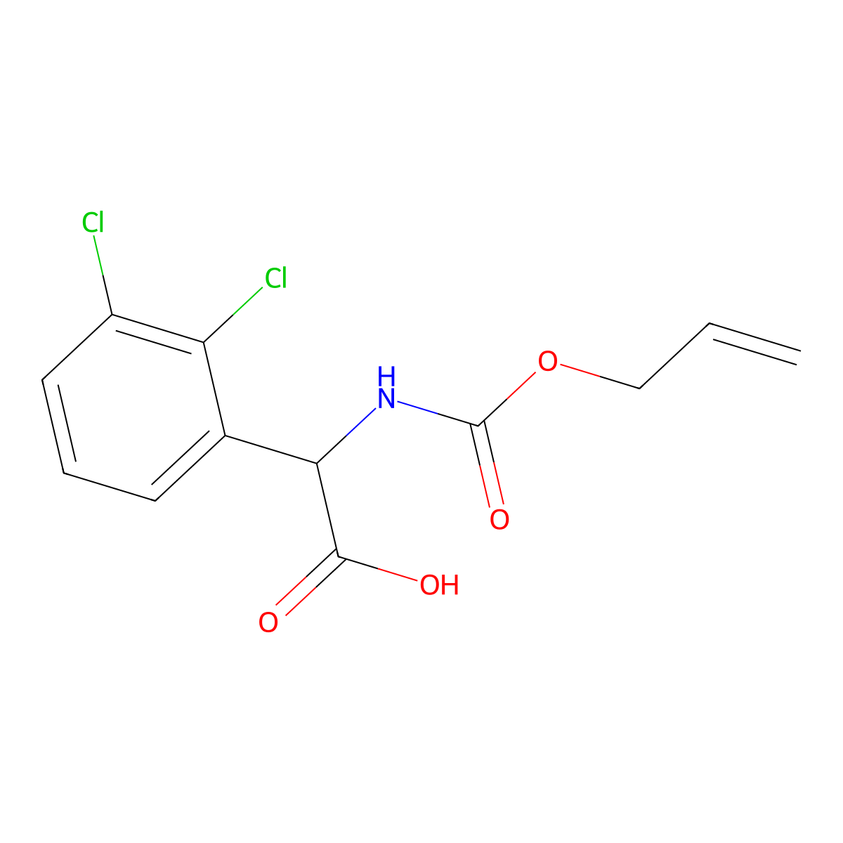 2-(2,3-Dichlorophenyl)-2-{[(prop-2-en-1-yloxy)carbonyl]amino}acetic acid molecular structure, CAS 2680625-67-4