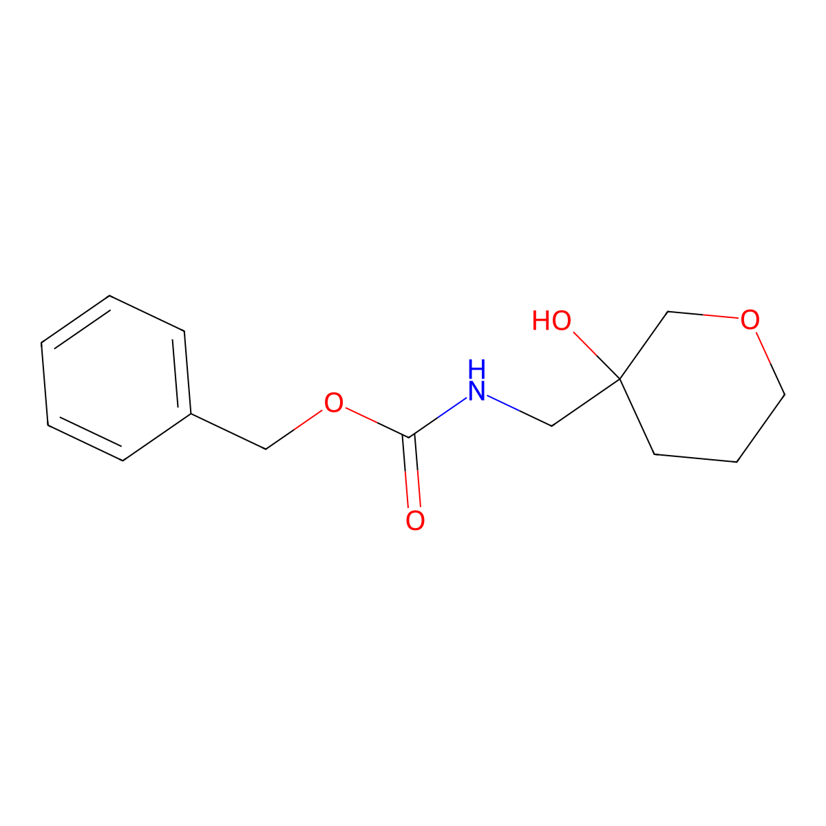 benzyl N-[(3-hydroxyoxan-3-yl)methyl]carbamate molecular structure, CAS 2680625-68-5
