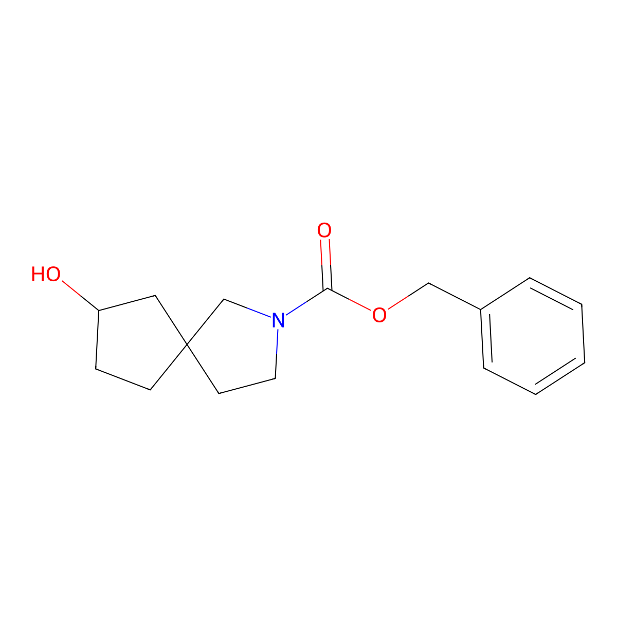 Benzyl 7-hydroxy-2-azaspiro[4.4]nonane-2-carboxylate molecular structure, CAS 2680625-72-1
