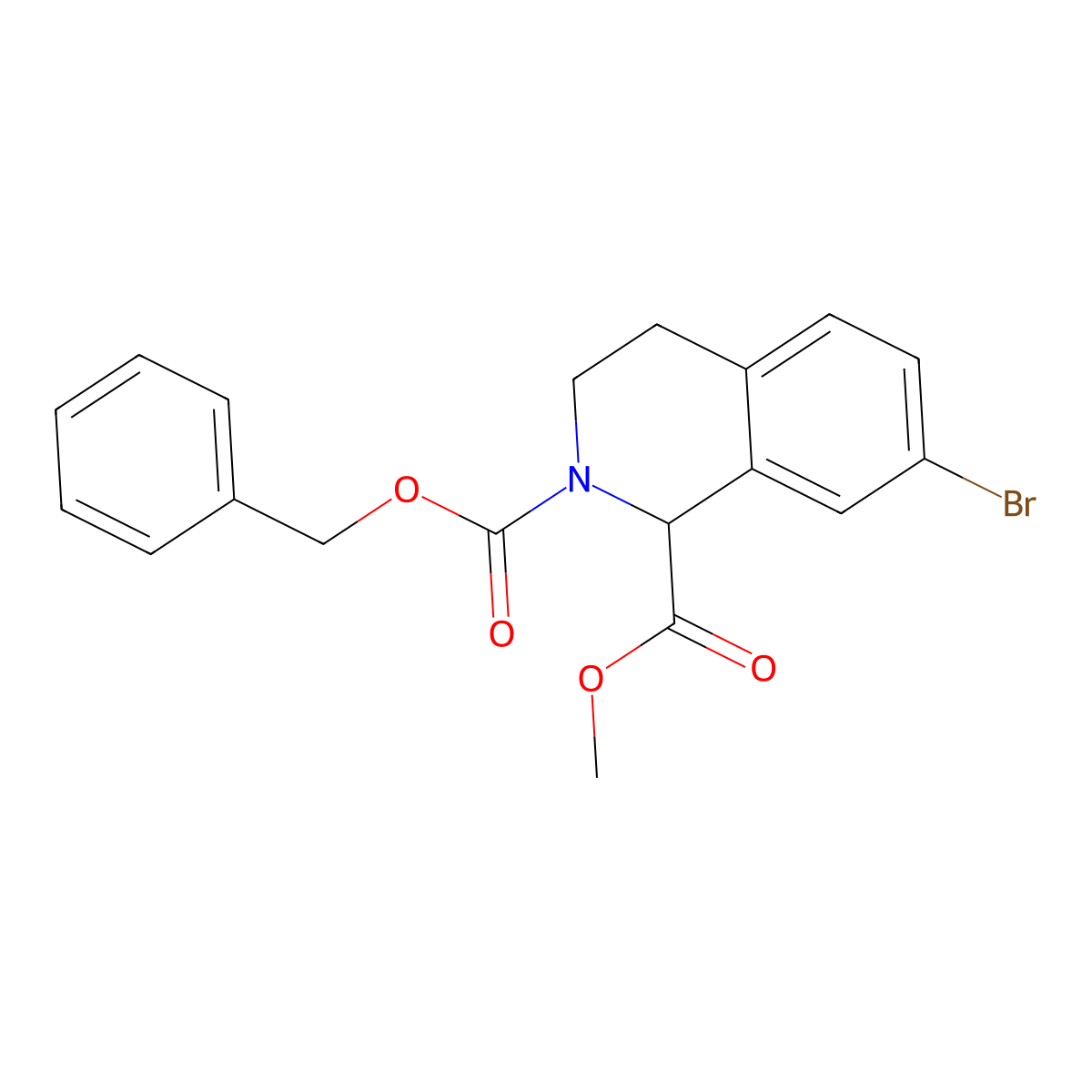 2-Benzyl 1-methyl 7-bromo-1,2,3,4-tetrahydroisoquinoline-1,2-dicarboxylate molecular structure, CAS 2680625-94-7