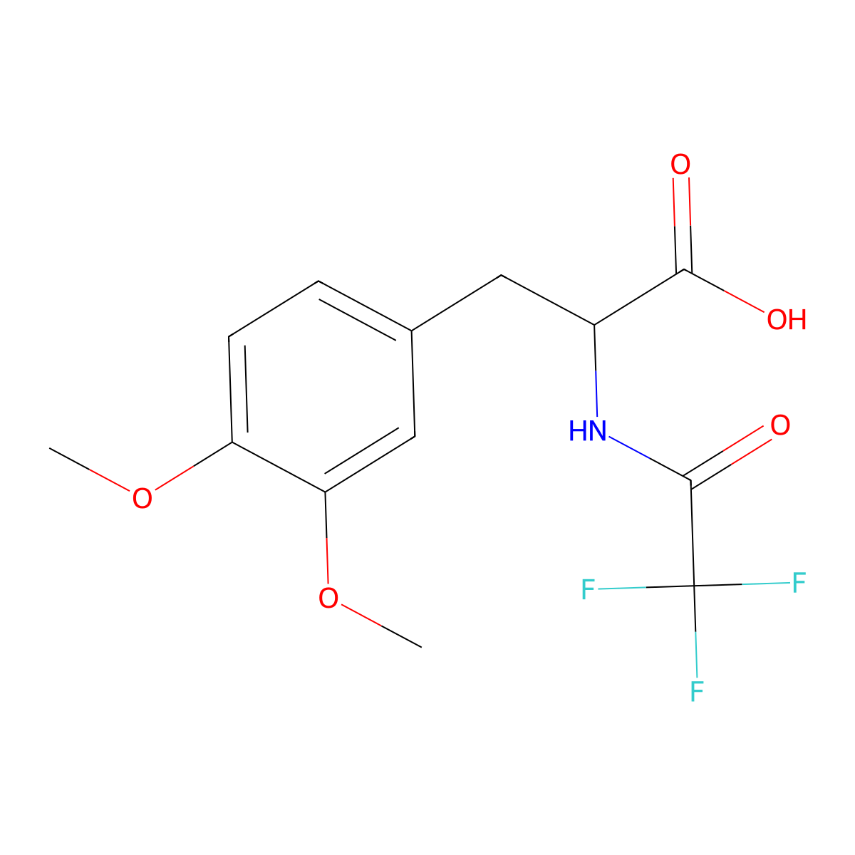 3-(3,4-Dimethoxyphenyl)-2-(2,2,2-trifluoroacetamido)propanoic acid molecular structure, CAS 2680625-96-9
