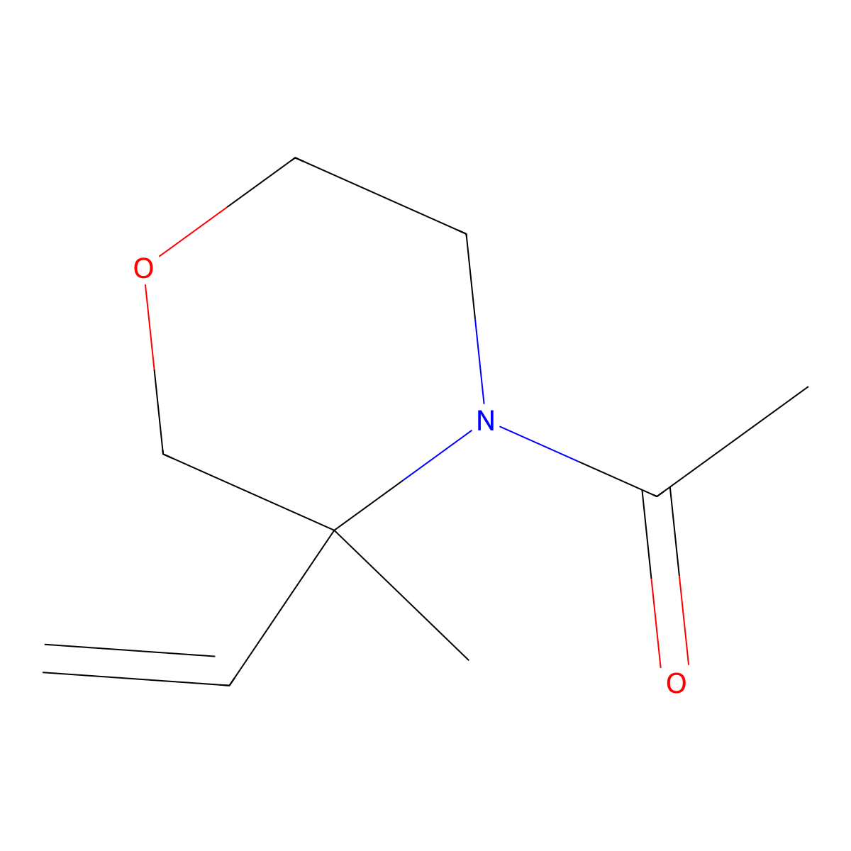 1-(3-Ethenyl-3-methylmorpholin-4-yl)ethan-1-one molecular structure, CAS 2680626-04-2