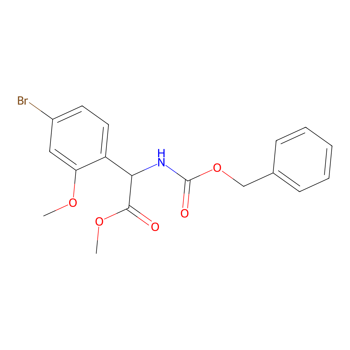 Methyl 2-{[(benzyloxy)carbonyl]amino}-2-(4-bromo-2-methoxyphenyl)acetate molecular structure, CAS 2680626-05-3