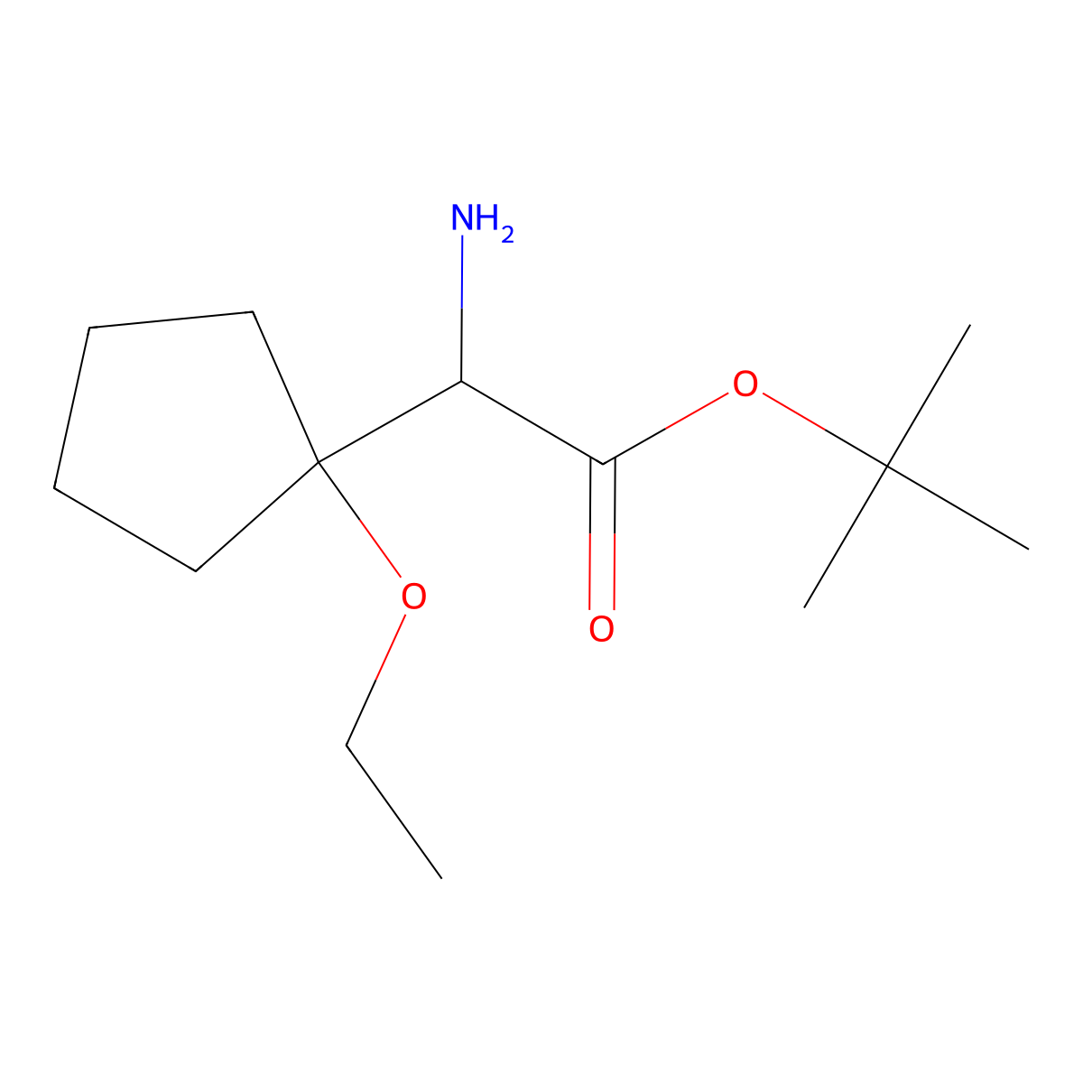 Tert-butyl 2-amino-2-(1-ethoxycyclopentyl)acetate molecular structure, CAS 2680626-15-5
