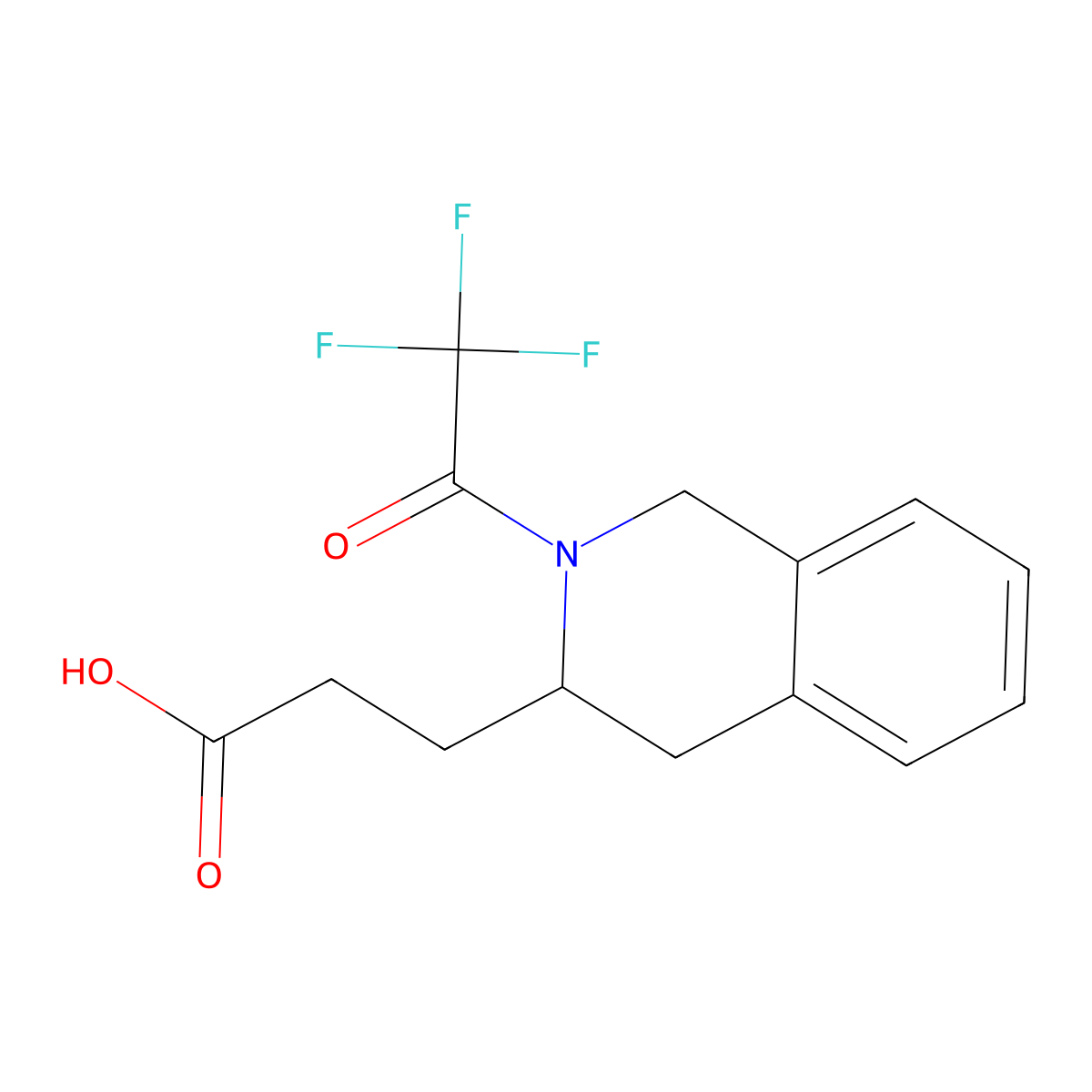 3-[2-(2,2,2-Trifluoroacetyl)-1,2,3,4-tetrahydroisoquinolin-3-yl]propanoic acid molecular structure, CAS 2680626-31-5