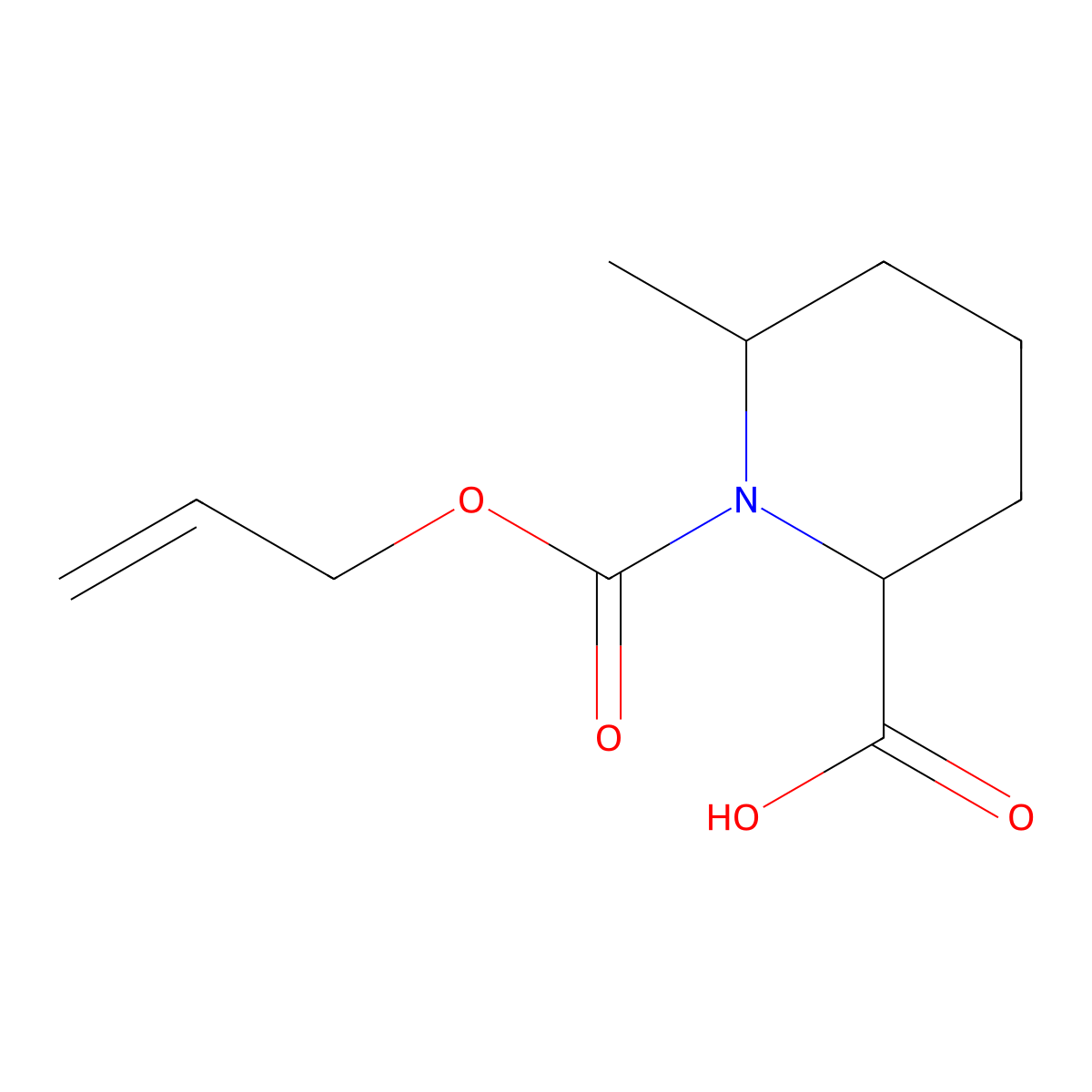 6-Methyl-1-[(prop-2-en-1-yloxy)carbonyl]piperidine-2-carboxylic acid molecular structure, CAS 2680626-51-9