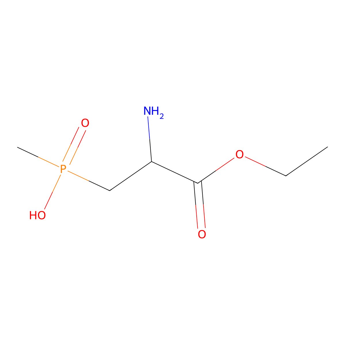 (2-Amino-3-ethoxy-3-oxopropyl)(methyl)phosphinic acid molecular structure, CAS 2680626-59-7