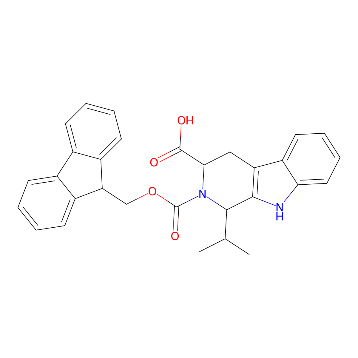 2-{[(9H-fluoren-9-yl)methoxy]carbonyl}-1-(propan-2-yl)-1H,2H,3H,4H,9H-pyrido[3,4-b]indole-3-carboxylic acid molecular structure, CAS 2680626-73-5