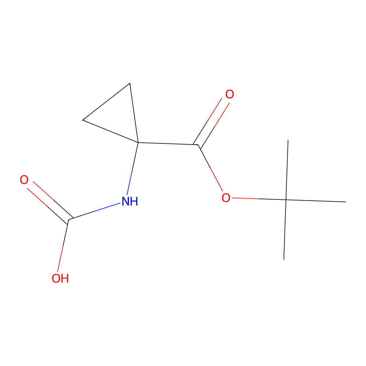 {1-[(Tert-butoxy)carbonyl]cyclopropyl}carbamic acid molecular structure, CAS 2680626-76-8