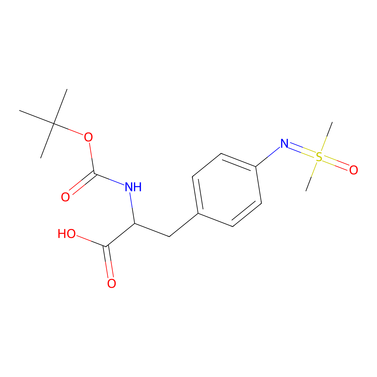 2-{[(Tert-butoxy)carbonyl]amino}-3-(4-{[dimethyl(oxo)-lambda6-sulfanylidene]amino}phenyl)propanoic acid molecular structure, CAS 2680626-78-0
